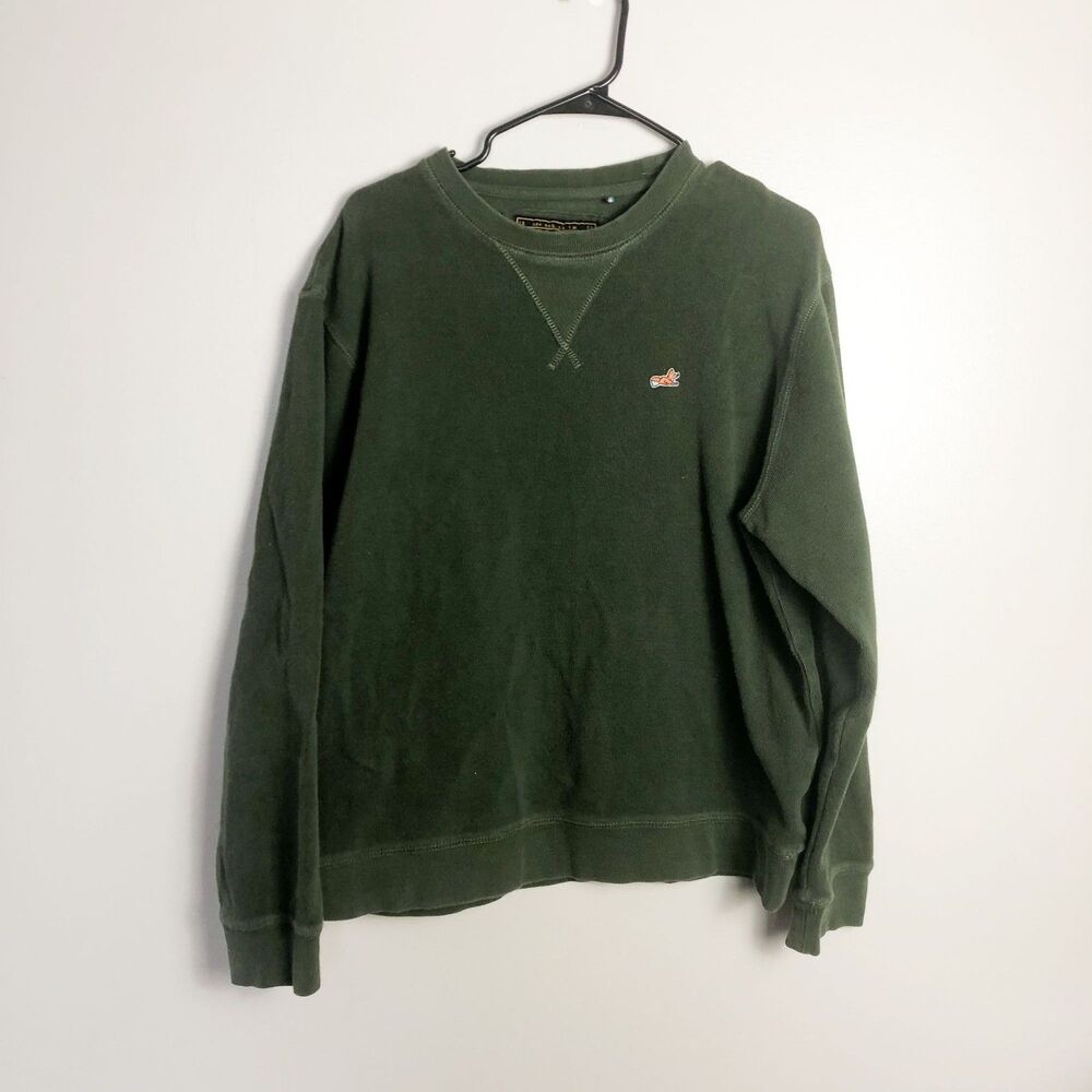 Akoo Brand Crewneck Logo Cotton Green Sweater 2XL Mens